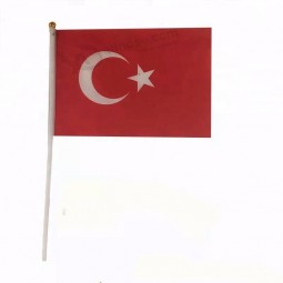 promoción de la bandera de la mano de Turquía bandera de Turquía de mano con poste