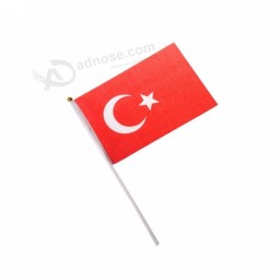 aangepaste hoge kwaliteit hand zwaaiende vlag van Turkije