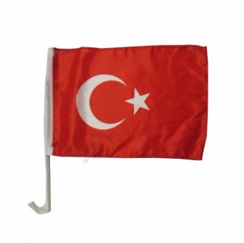 bandiera di marca auto in poliestere a buon mercato personalizzato bandiera auto Turchia