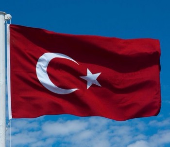 Personalizado 90 * 150 cm 3 * 5ft 4 # Bar evento da festa KTV tecido de poliéster voando turquia bandeiras nacionais sem mastro