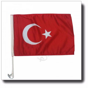 Vente en gros drapeau de voiture suspendu double face drapeaux de fenêtre de voiture de Turquie