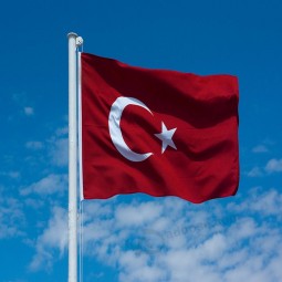 National Flag And Base Flagpole Customized 3x5ft High Quality Turkey Polyester flag and Custom fabric National Flag