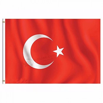 2019トルコ国旗3x5 FT 90x150cmバナー100dポリエステルカスタムフラグメタルグロメット