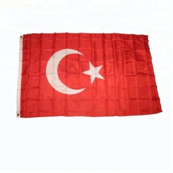 Bandera de país de Turquía de copa mundial de ventas calientes 90 * 150 cm bandera de pavo de poliéster