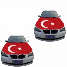 Decorative red&white turkey engine hood car flag with high quality