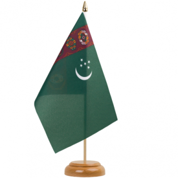 Oficina de poliéster decorativa turkmenistán mesa banderas nacionales