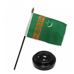 Turkmenistan national table flag Turkmenistan country desk flag