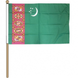 benutzerdefinierte Polyester Mini Hand Turkmenistan Nationalflagge