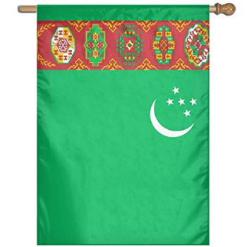 Polyester dekorative Turkmenistan Nationalgarten Flagge