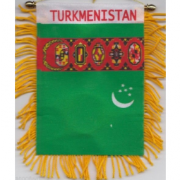 Polyester Turkmenistan National car hanging mirror flag
