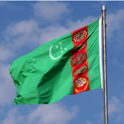 Großhandel Turkmenistan Nationalflagge Banner benutzerdefinierte Turkmenistan Flagge