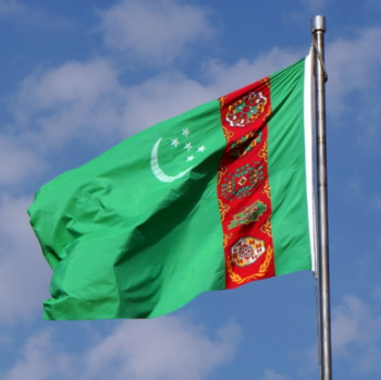 Vente en gros drapeau national du Turkménistan bannière drapeau turkmène personnalisé