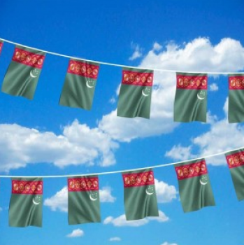 Produits promotionnels Turkménistan Pays Bunting Drapeau à corde Drapeau