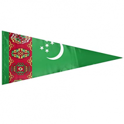 卸売ポリエステルトルクメニスタン三角形旗布旗バナー