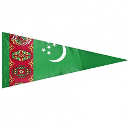 Großhandel Polyester Turkmenistan Dreieck Ammer Flagge Banner