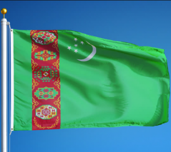 Colgante al aire libre 3x5ft impresión poliéster bandera de Turkmenistán