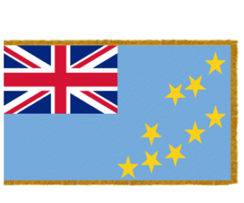 3ft. x 5ft. Tuvalu Flag with Side Pole Sleeve and Fringe