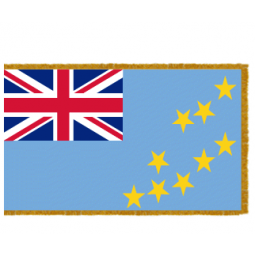 3ft. x 5ft. vlag van tuvalu met mouw aan de zijkant en franje