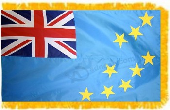 bandiera tuvalu - nylon - interno con polo e frange - 3 'x 5'