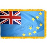 tuvalu flagge - nylon - indoor mit stangensaum & fransen - 3 'x 5'