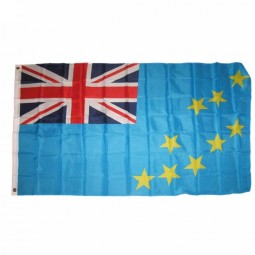 mejor calidad 3 * 5 pies poliéster tuvalu bandera con dos ojales