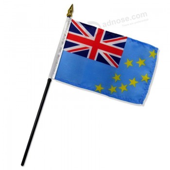 Großhandel benutzerdefinierte hochwertige Tuvalu 4x6in Stick Flagge
