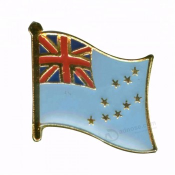 pino de lapela da bandeira do país tuvalu com seu logotipo
