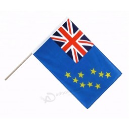 Stock barato 10 * 15 cm 4 * 6 pulgadas bandera de palo de mano de Tuvalu