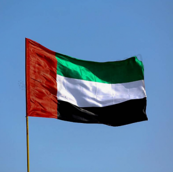 Poliéster de fábrica de celebração do dia nacional dos Emirados Árabes Unidos impressão bandeira dos Emirados Árabes Unidos