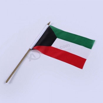 Impresión personalizada de fábrica mini poliéster EAU bandera nacional de la mano