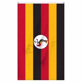 Vente en gros 3x5ft Autres tailles Imprimer selon votre conception Drapeau ougandais personnalisé