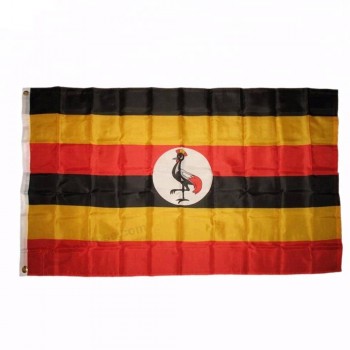3x5ft prix bon marché de haute qualité Ouganda drapeau du pays avec deux œillets / 90 * 150cm tous les drapeaux de comté du monde