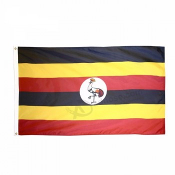 bandera de país de uganda de alta cantidad con su logotipo