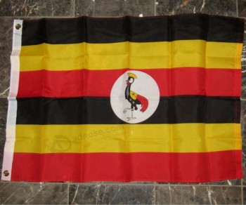 Cheap stock 100%polyester Uganda national flag