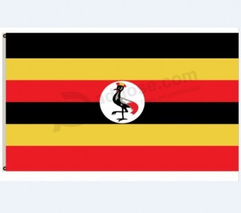 100 % polyester personnalisé drapeau national de l’Ouganda