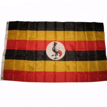 100% poliéster impreso 3 * 5 pies banderas de país de uganda