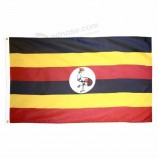 Heißer verkauf fahnen benutzerdefinierte siebdruck 3x5ft große flagge polyester nationalen uganda flagge
