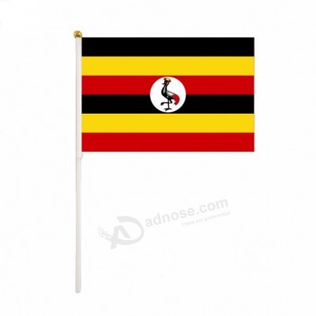 Délai de livraison court 2019 low moq UGANDA national logo drapeau à main