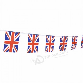 bandeira de poliéster que anuncia a bandeira britânica feita sob encomenda da corda da estamenha