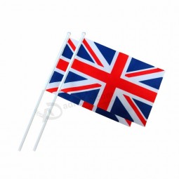 Knitted polyester UK union hand flags wholesale