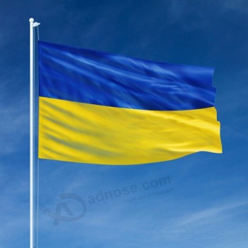 Bandiera ucraina nazionale in poliestere di grande formato con stampa digitale 3x5ft
