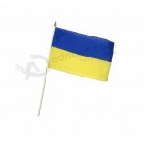 blaue gelbe Weltcupsublimation-Ukraine-Handflagge