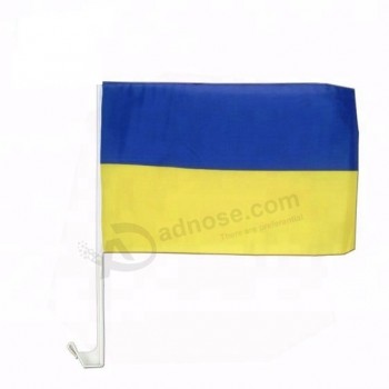bandeira de carro de pau de papel de Ucrânia único lado personalizado