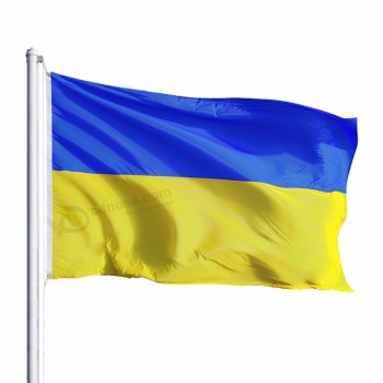 bandiera nazionale ucraina di poliestere personalizzata all'ingrosso