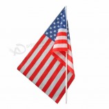 polyester mini wood stick hand held waving american flag
