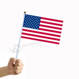 Конкурентоспособная цена на заказ открытый рекламный ручной флаг США