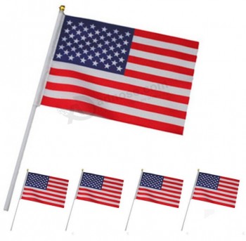Drapeau des États-Unis en gros, drapeau à main personnalisé bon marché