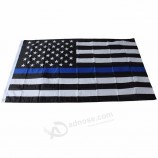 National Knitter Polyester Fabric Blue Thin Stripes USA Flag