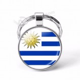 Uruguay luxury bag charms football fans souvenir gifts custom epoxy metal country flag keychain