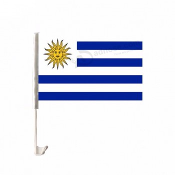 Flying custom logo printing Uruguay car window flag